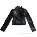 Women's Jacket with No 5 Anti-brass Zipper to Angle CF, 3-piece Anti-brass Buttons to Collar